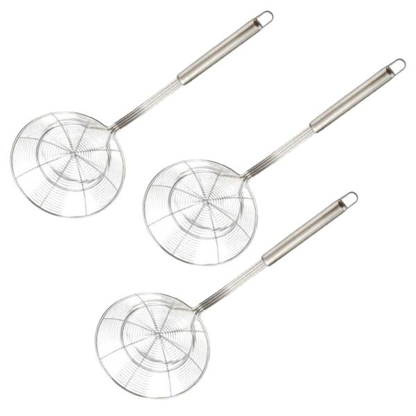 3x Kitchen Spider Strainer Skimmer Asian Strainer Ladle Stainless Steel 20cm