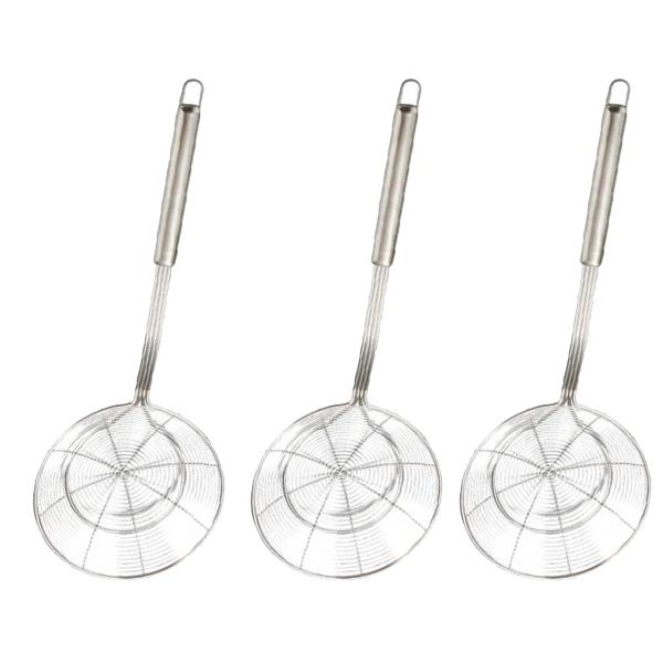 3x Kitchen Spider Strainer Skimmer Asian Strainer Ladle Stainless Steel 20cm
