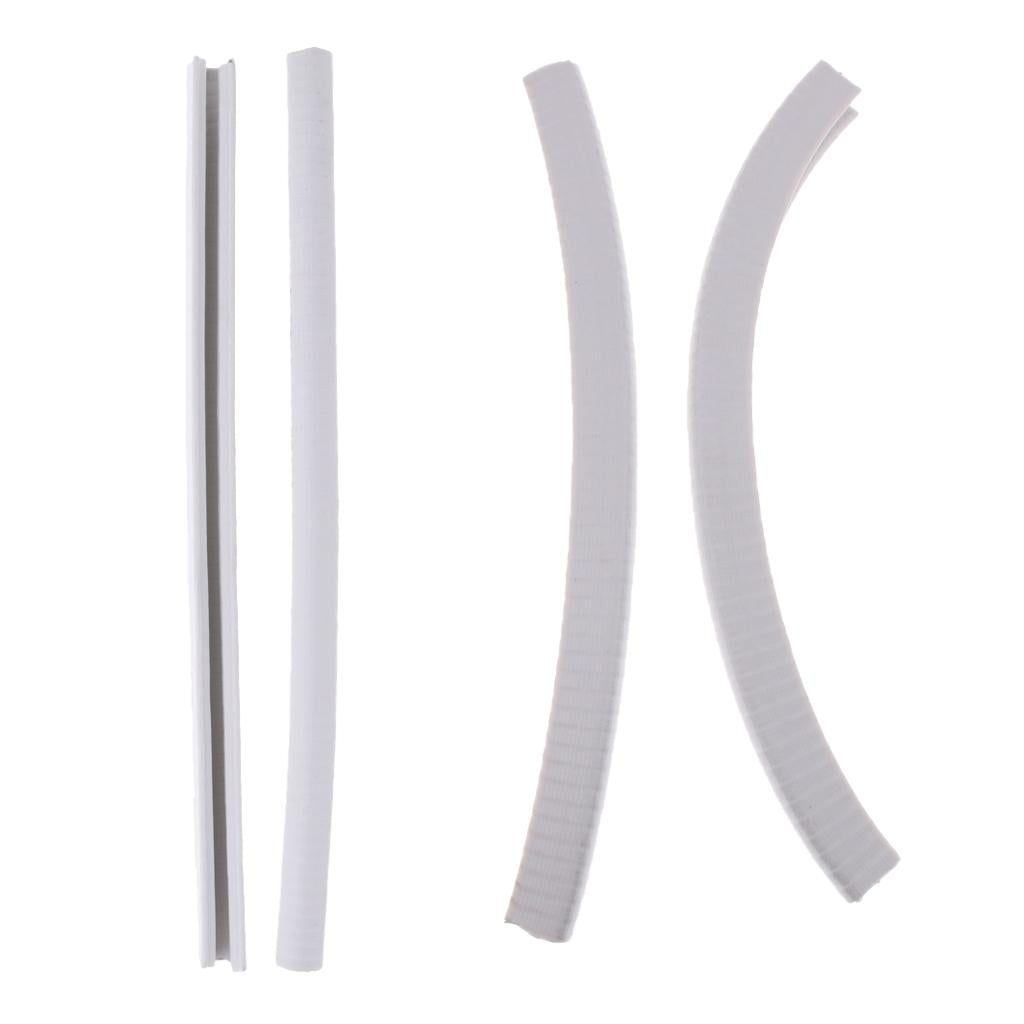 4 Pieces Skateboard Longboard Nose Tail Guard Protection Rubber Strip White