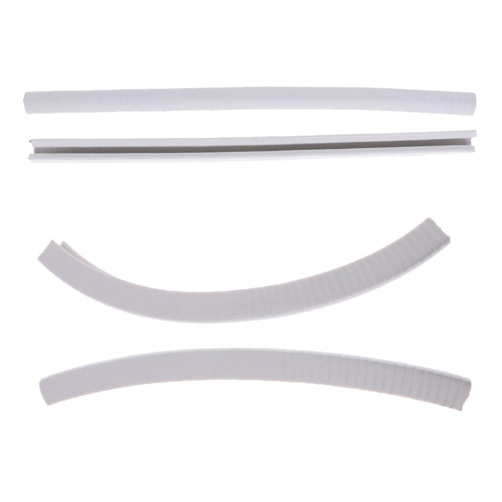 4 Pieces Skateboard Longboard Nose Tail Guard Protection Rubber Strip White