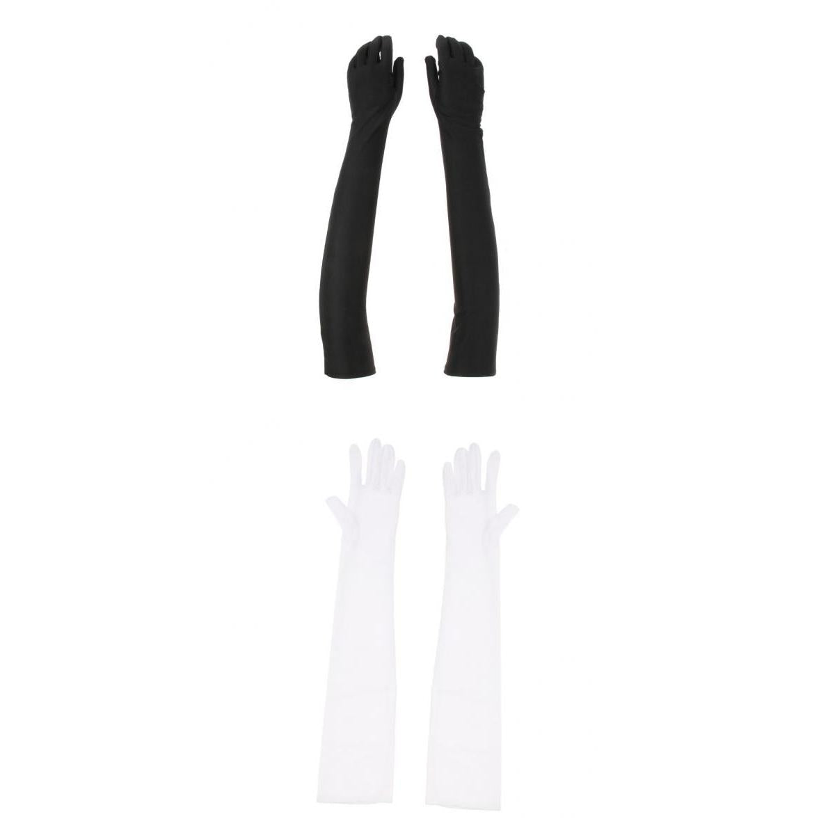 2 Pairs Women Long 1920s Opera Gloves Evening Wedding Sun Block Elbow Gloves