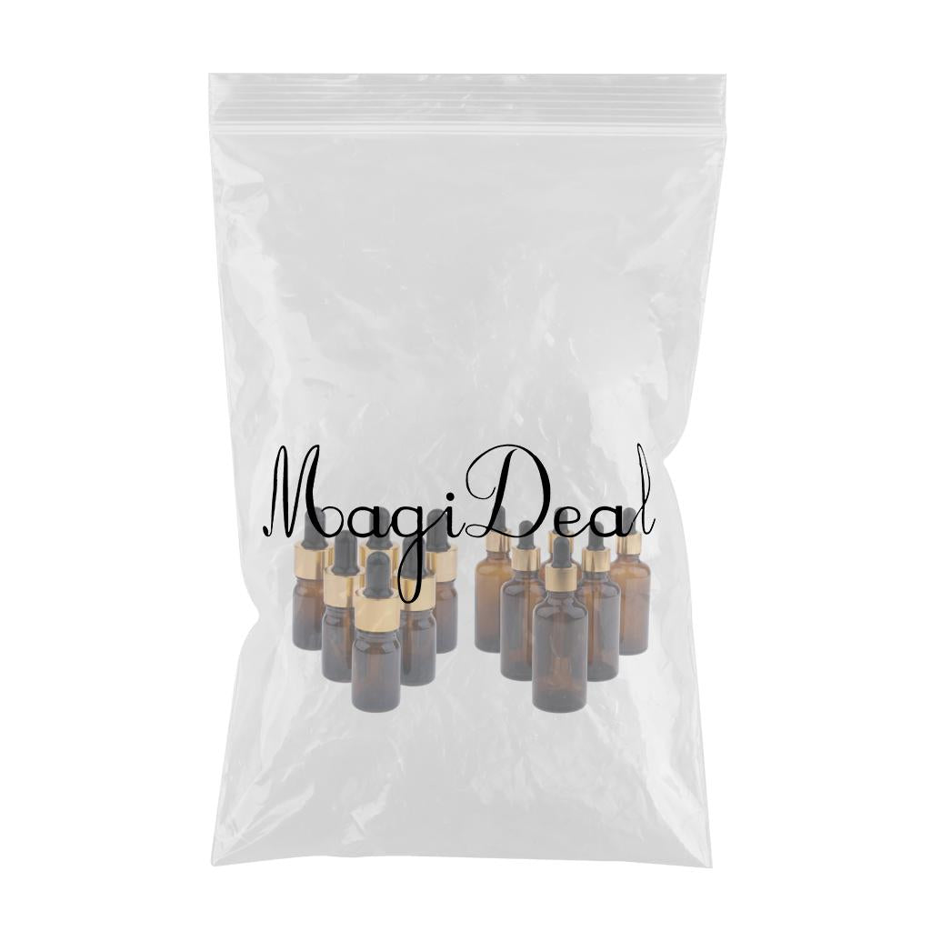 12X Empty Dropper Bottles Refillable Essential Oil Cosmetic Jar Canning Vial