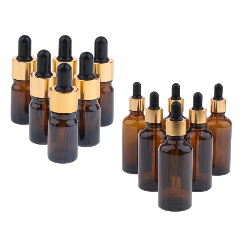 12X Empty Dropper Bottles Refillable Essential Oil Cosmetic Jar Canning Vial