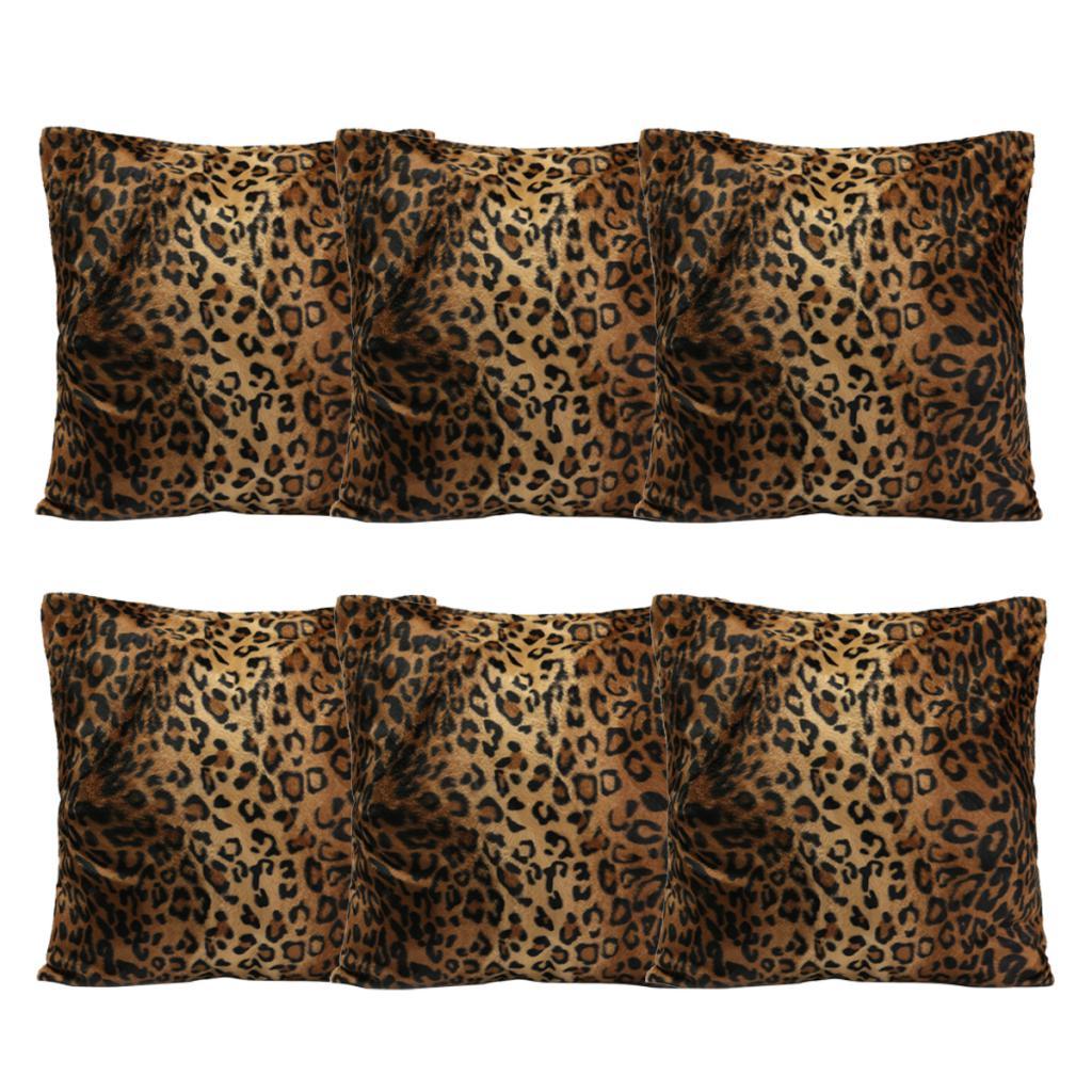 6x Leopard Tiger Zebra Print Pillow Case Sofa Car Cushion Cover Style 01