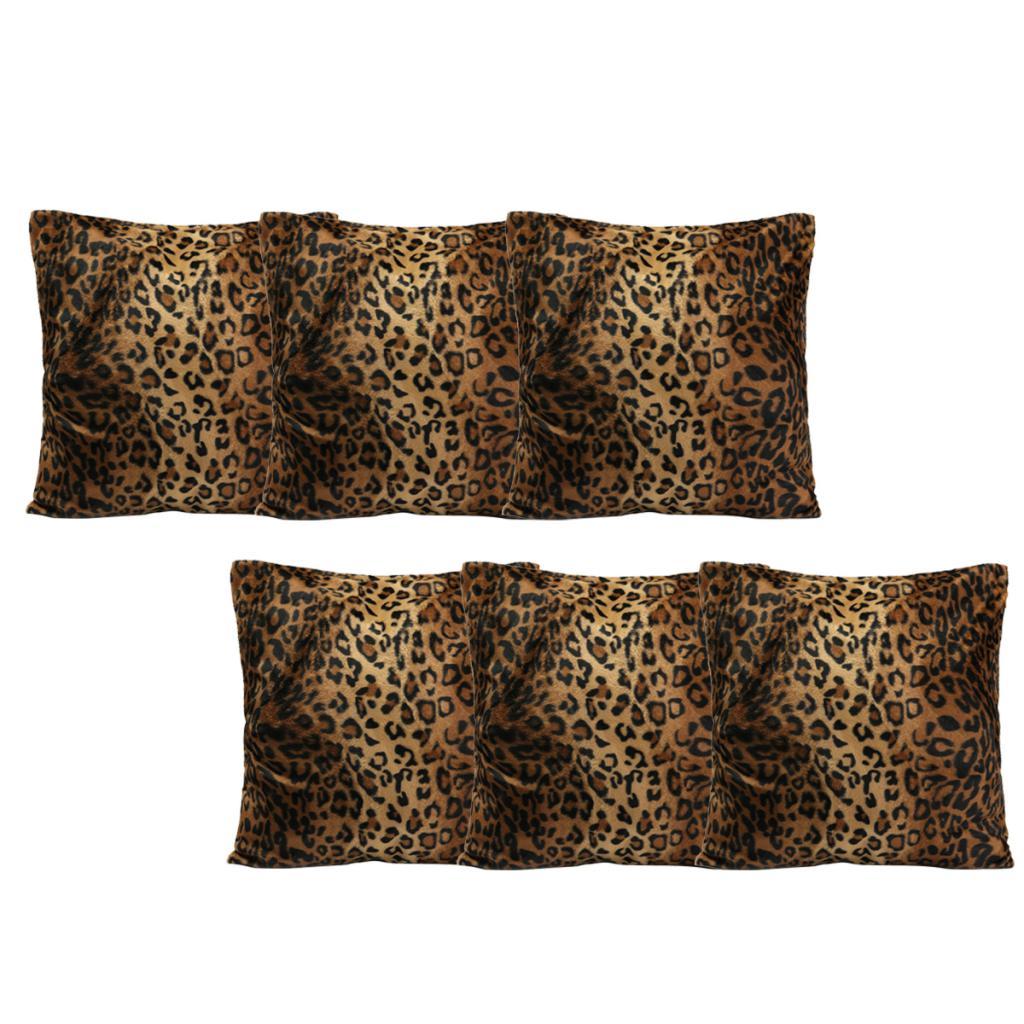 6x Leopard Tiger Zebra Print Pillow Case Sofa Car Cushion Cover Style 01