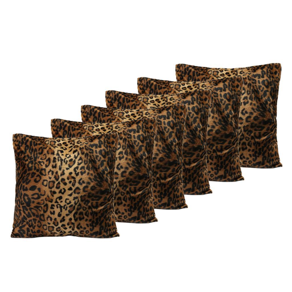 6x Leopard Tiger Zebra Print Pillow Case Sofa Car Cushion Cover Style 01