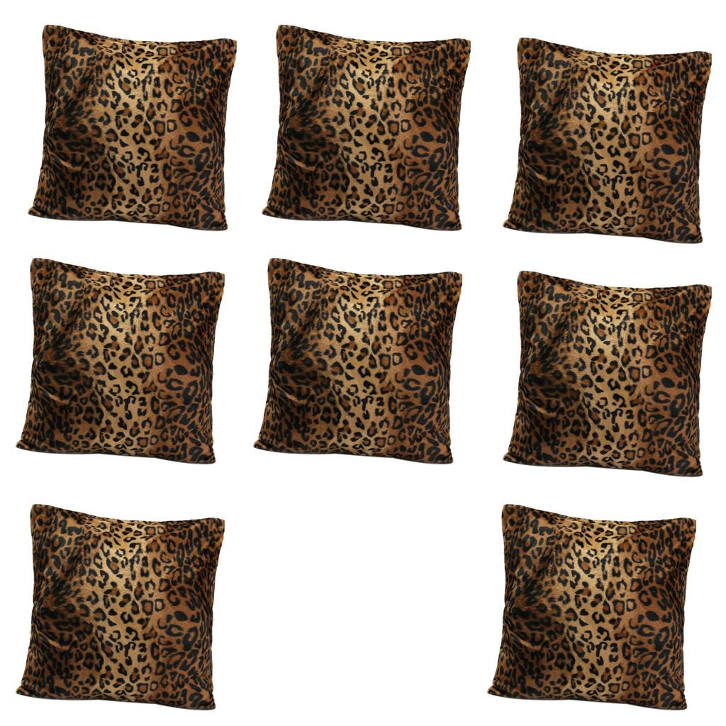 8pcs Leopard Tiger Zebra Animal Print Pillow Case Sofa Car Cushion Cover