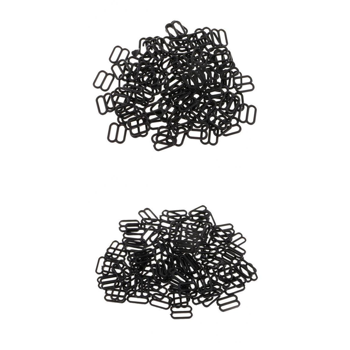 200pcs Nylon Bra Strap Buckles Sliders Hooks 8 Lingerie Sewing Fasteners