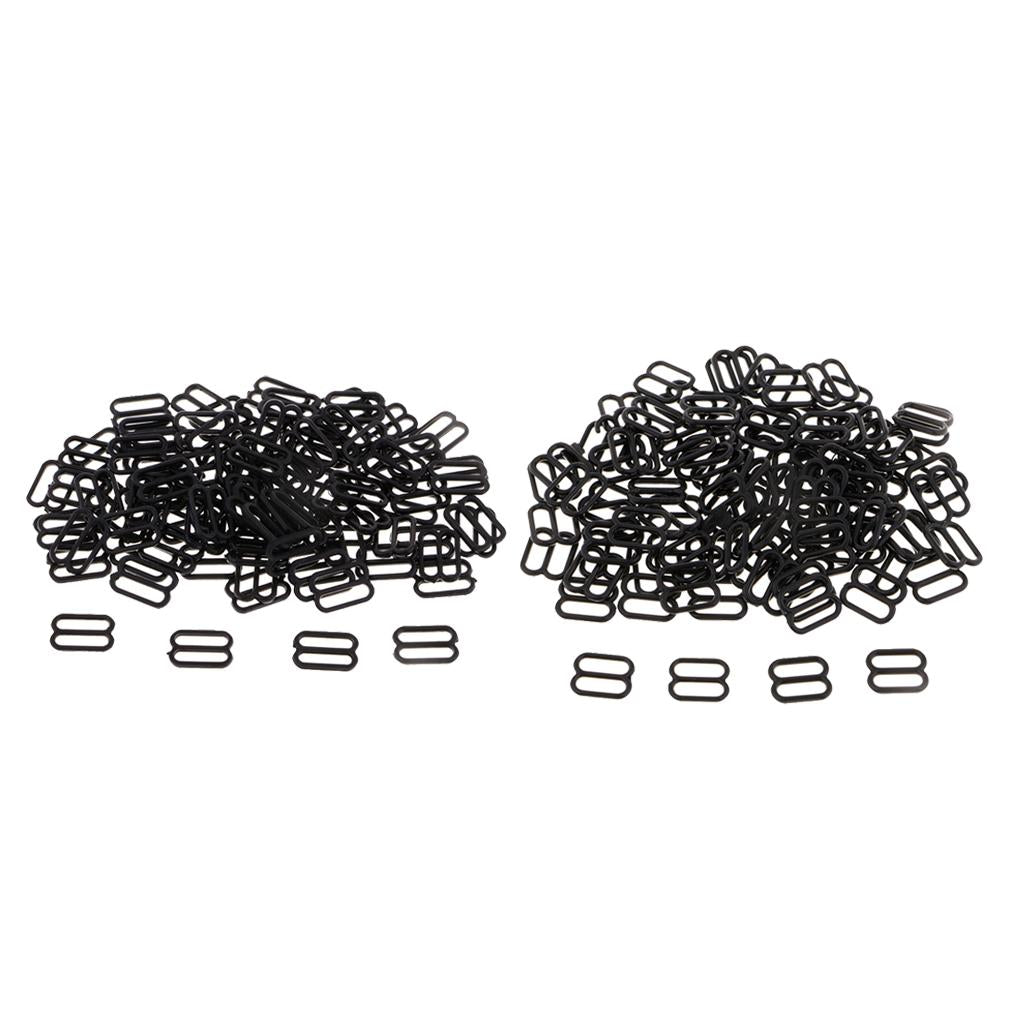 200pcs Nylon Bra Strap Buckles Sliders Hooks 8 Lingerie Sewing Fasteners