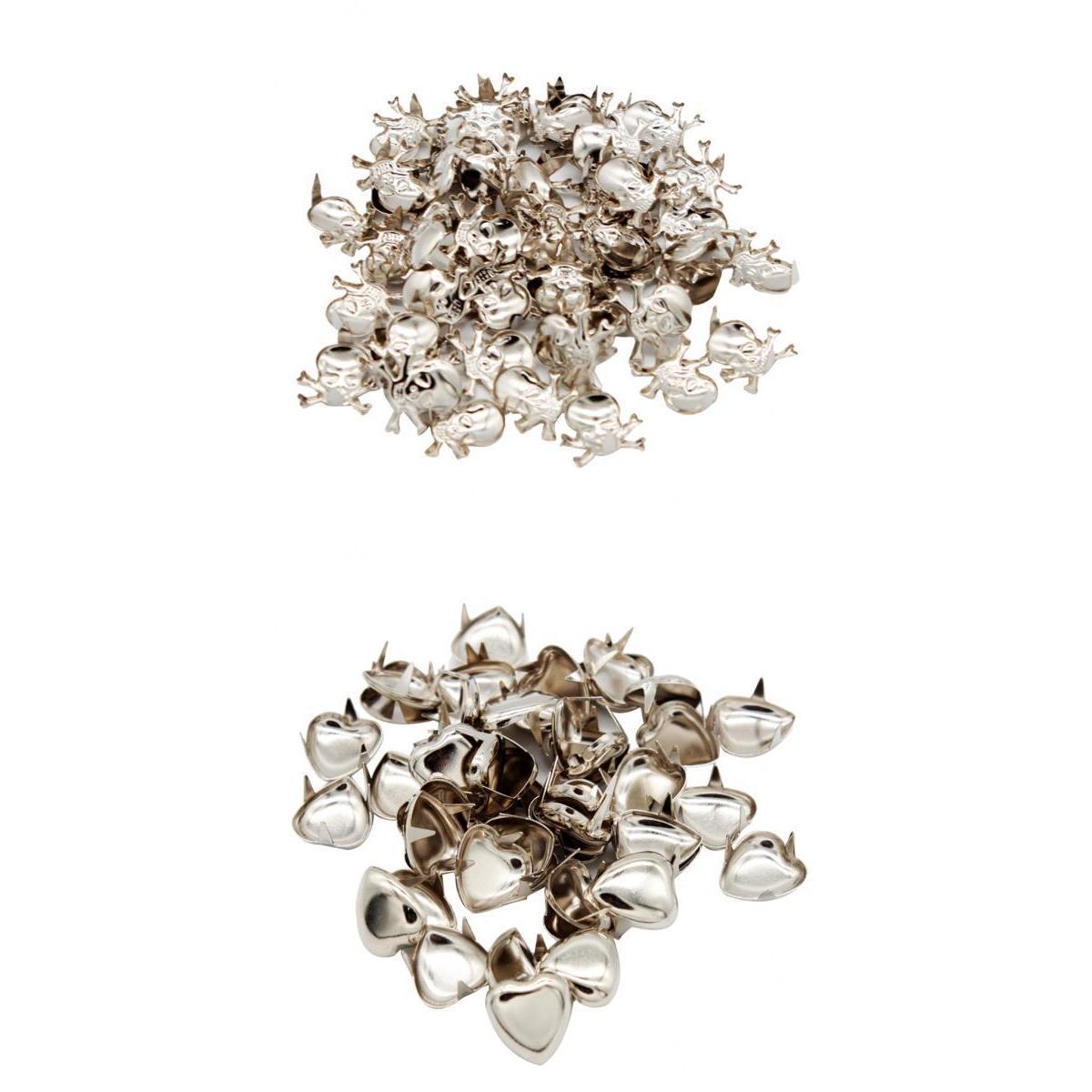 100pcs Skull Love Metal Rivets Claw Studs Bags Clothes Hats Leather Decor