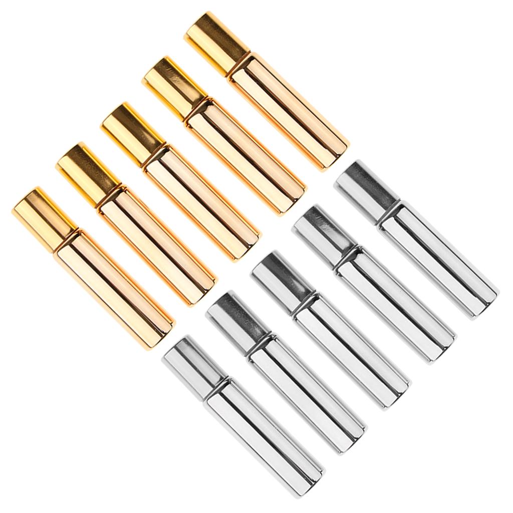 10x 10mL Empty Roller Bottle w/ Steel Ball for Essential Perfume Scents Oils