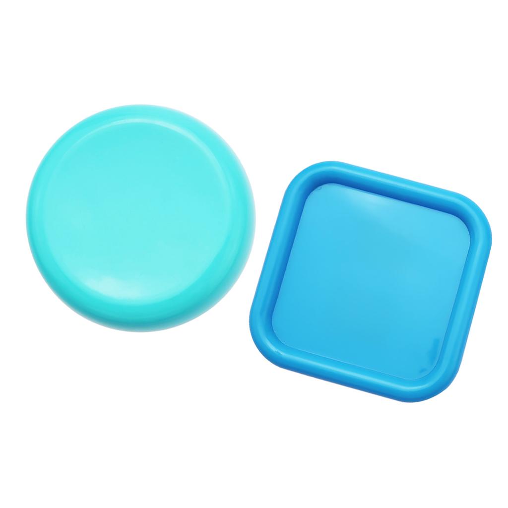 2pcs Round Square Magnetic Sewing Pin Holder Pin Cushion Sewing Craft Blue