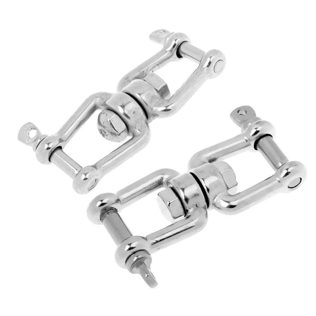 304 Marine Grade Stainless Steel Chain Anchor Swivel Jaw - Jaw Silver M5 M6