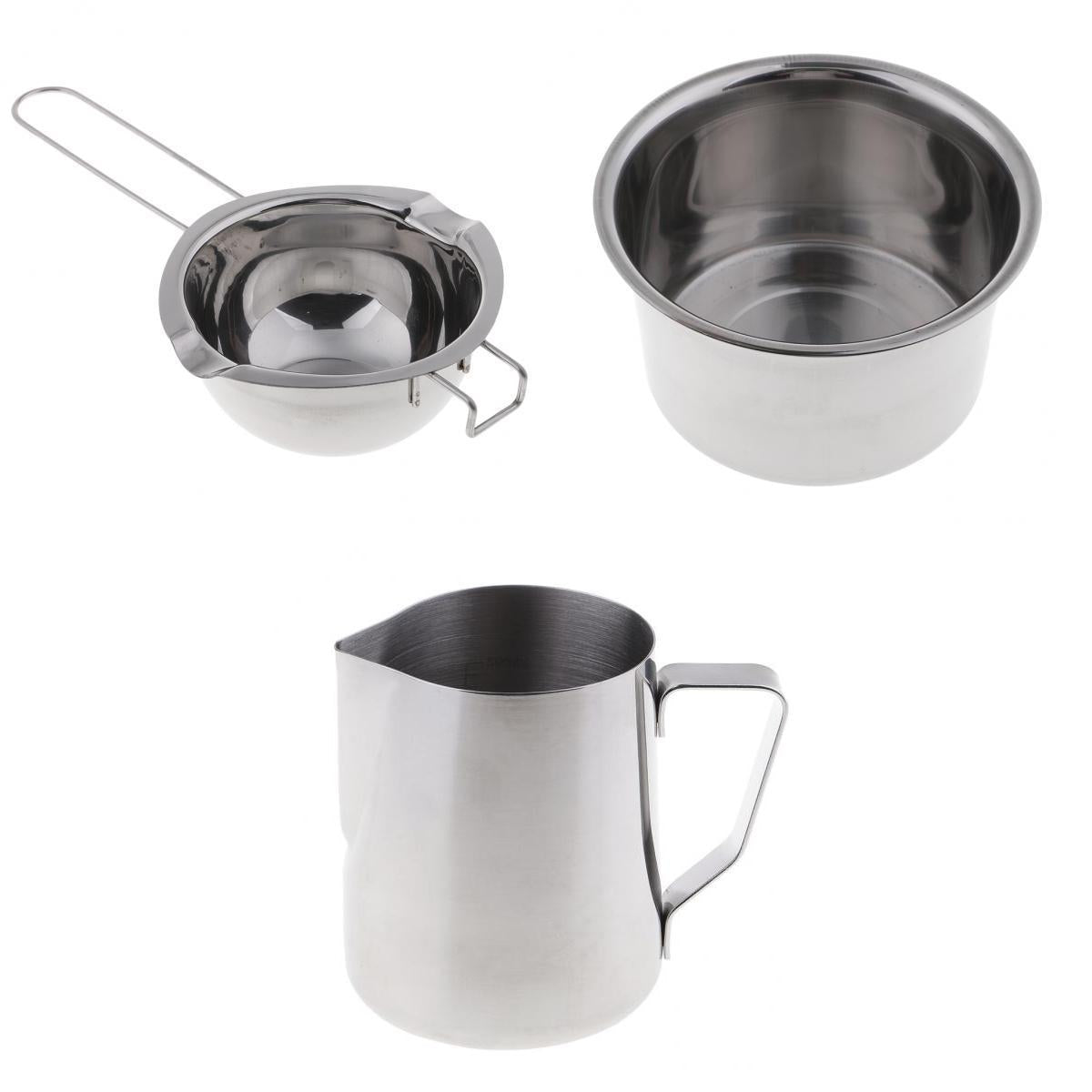 3 Pieces/set Stainless Steel Wax Melting Pot Double Boiler for Candle Making