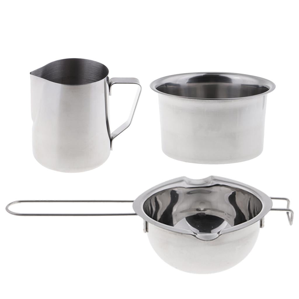 3 Pieces/set Stainless Steel Wax Melting Pot Double Boiler for Candle Making