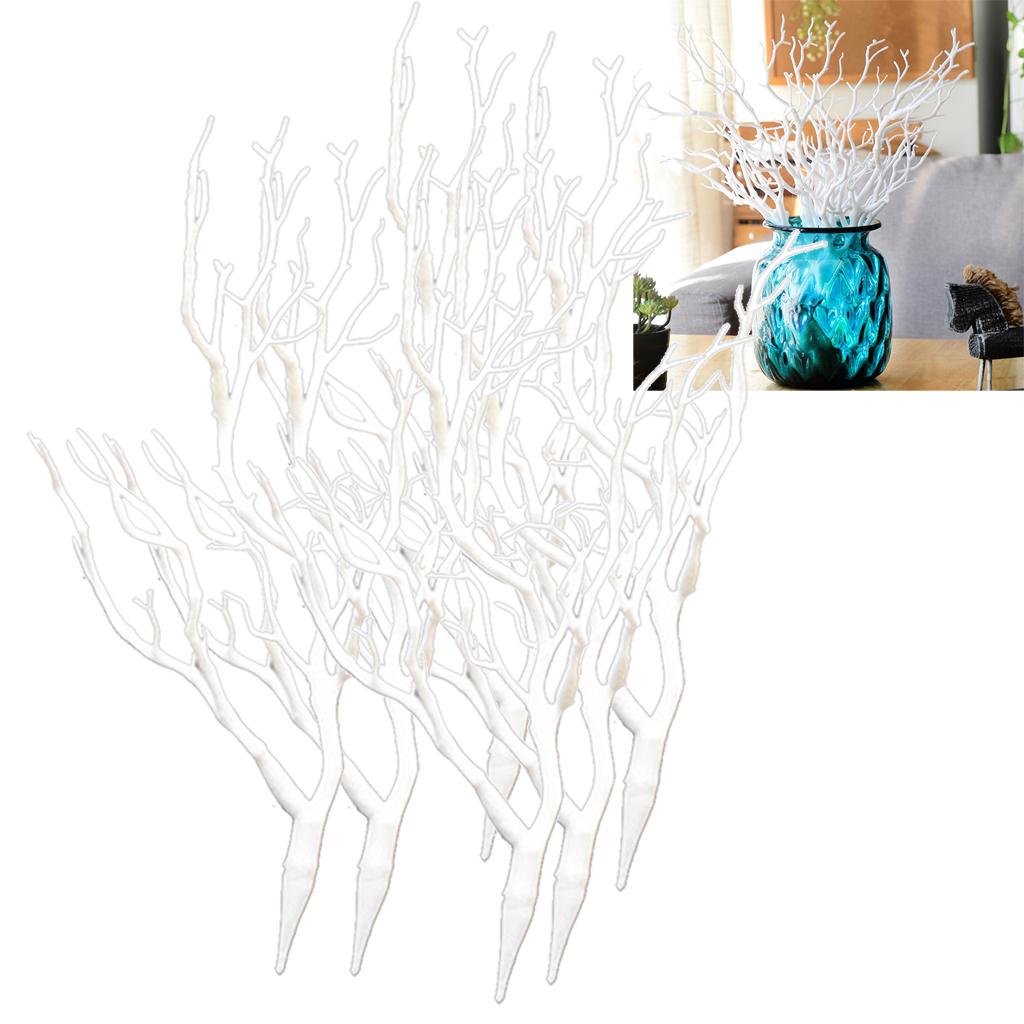 6pcs Simulation Artificial Branches Small Trees Branch Table Decor white