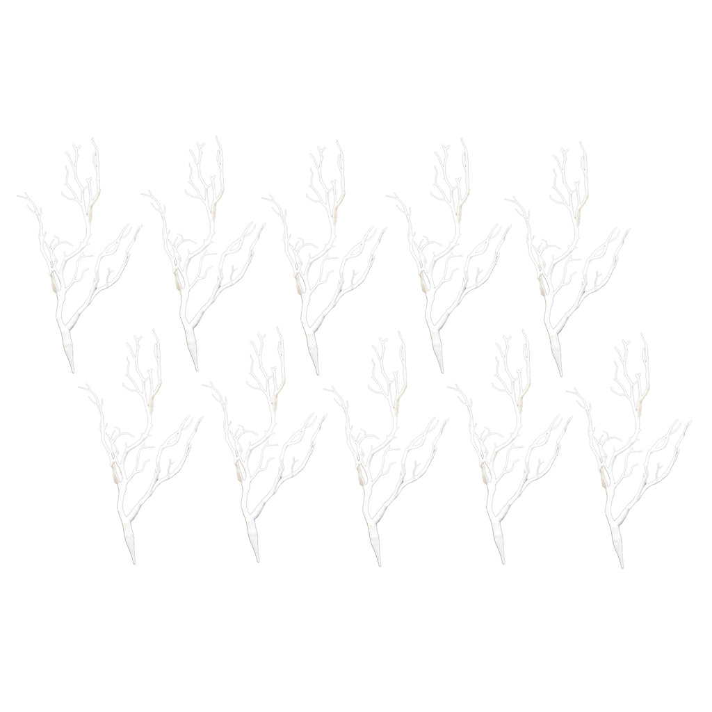 10pcs Simulation Artificial Branches Small Trees Branch Table Decor white