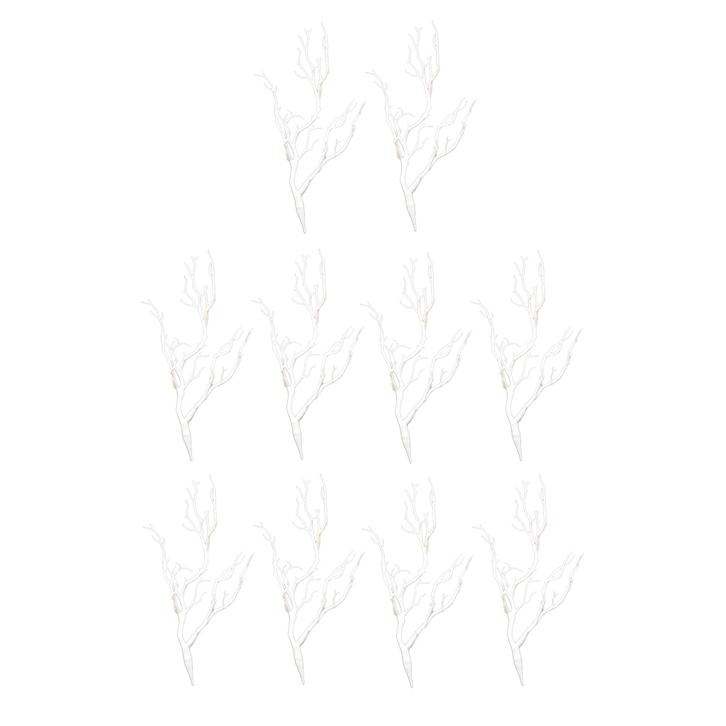 10pcs Simulation Artificial Branches Small Trees Branch Table Decor white