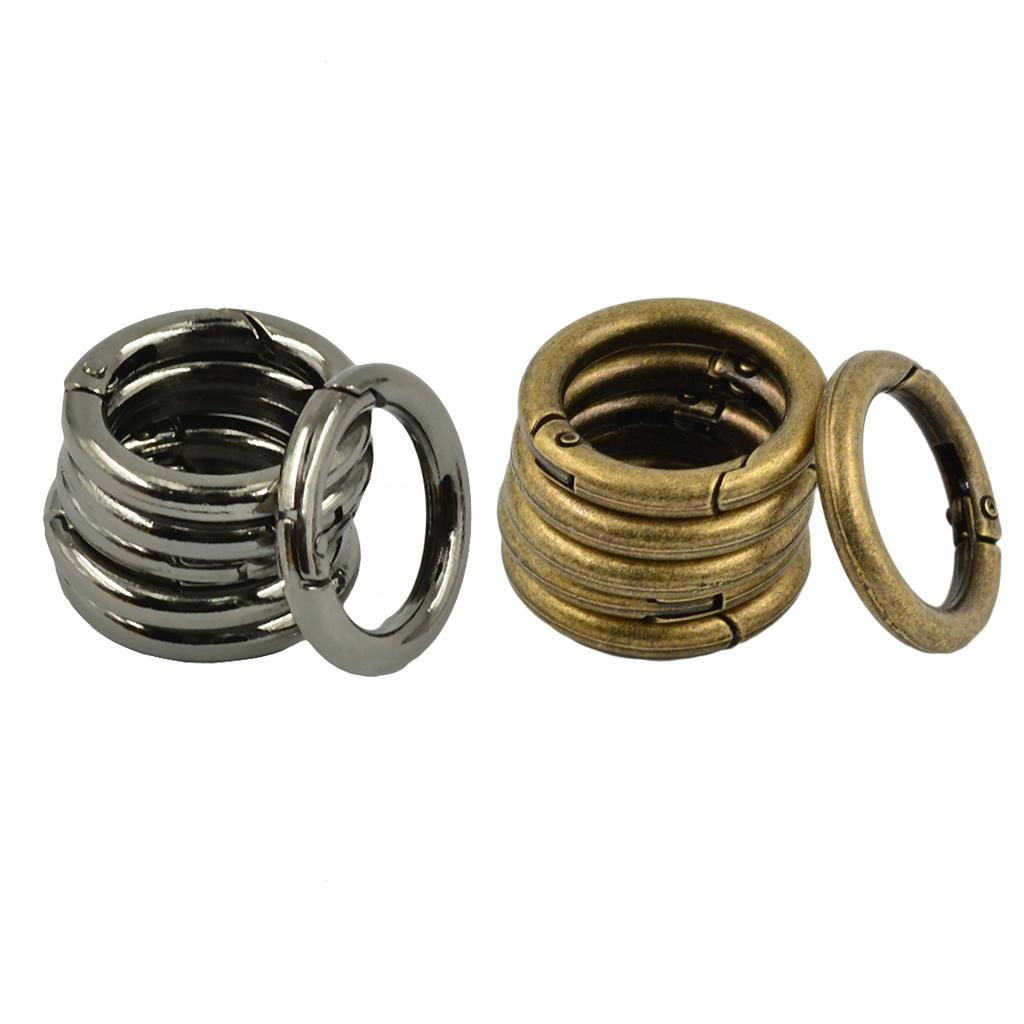 12 Pieces Round Spring Snap Hook Clip Key Handbag Purse Shoulder Strap