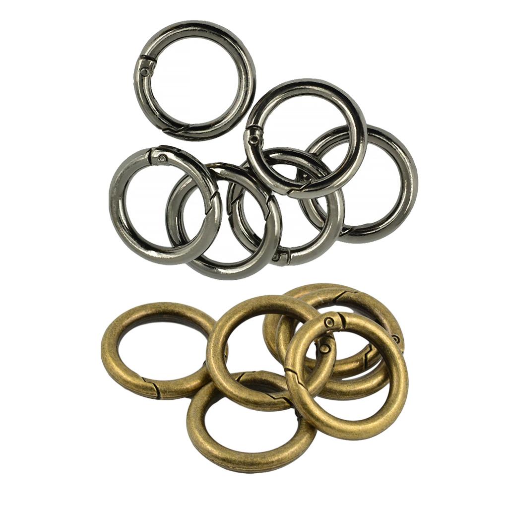 12 Pieces Round Spring Snap Hook Clip Key Handbag Purse Shoulder Strap