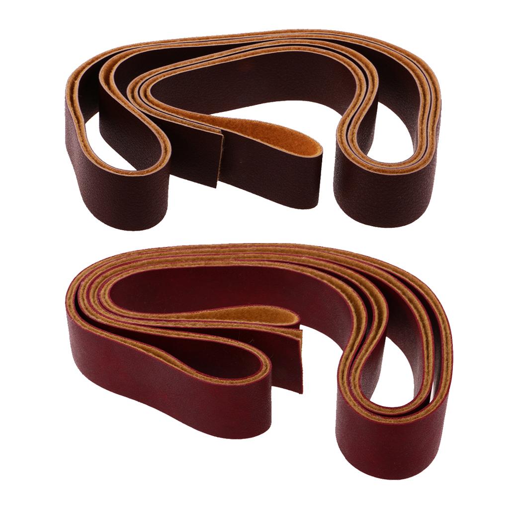 2pcs 10 Meters Long DIY Leather Craft Straps Strips 2cm Wide Wine Red/Coffee
