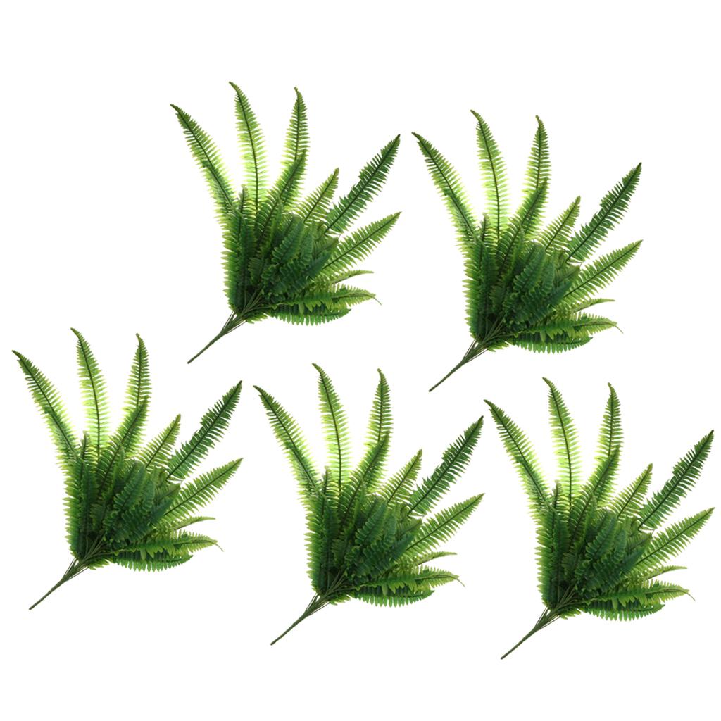 5x Artificial Fern Plant Wall Hanging Persian Rattan Plastic Fern Leaf