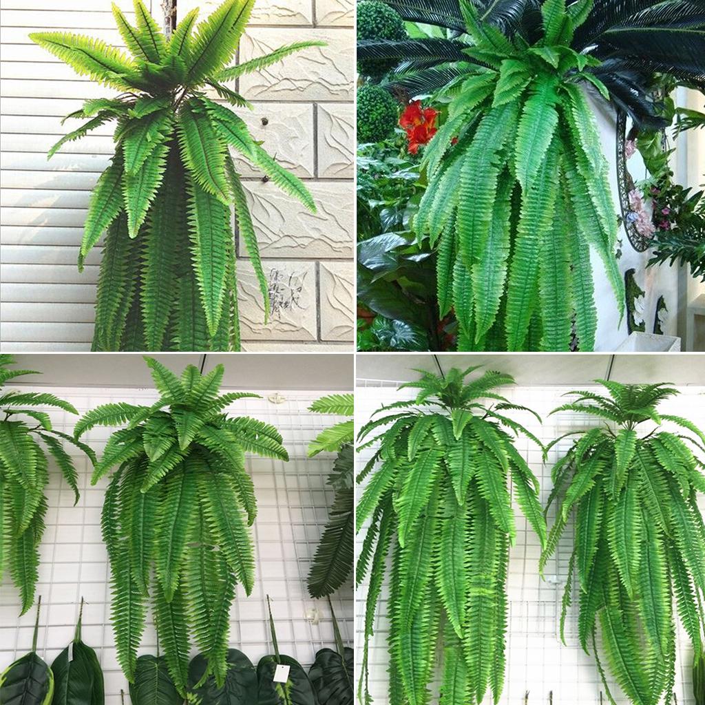 5x Artificial Fern Plant Wall Hanging Persian Rattan Plastic Fern Leaf