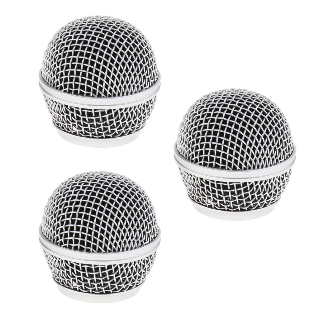 3pcs Microphone Grille Mic Ball Head Mesh Cover