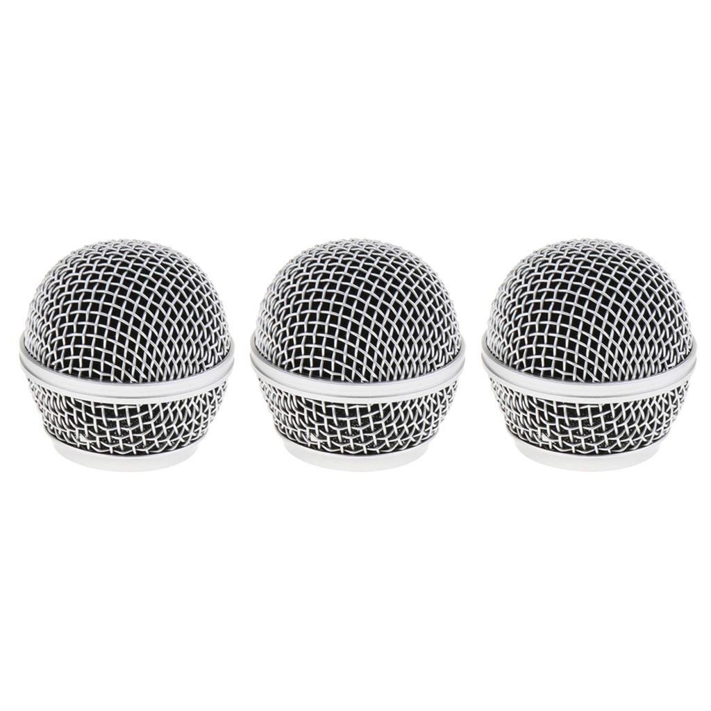 3pcs Microphone Grille Mic Ball Head Mesh Cover