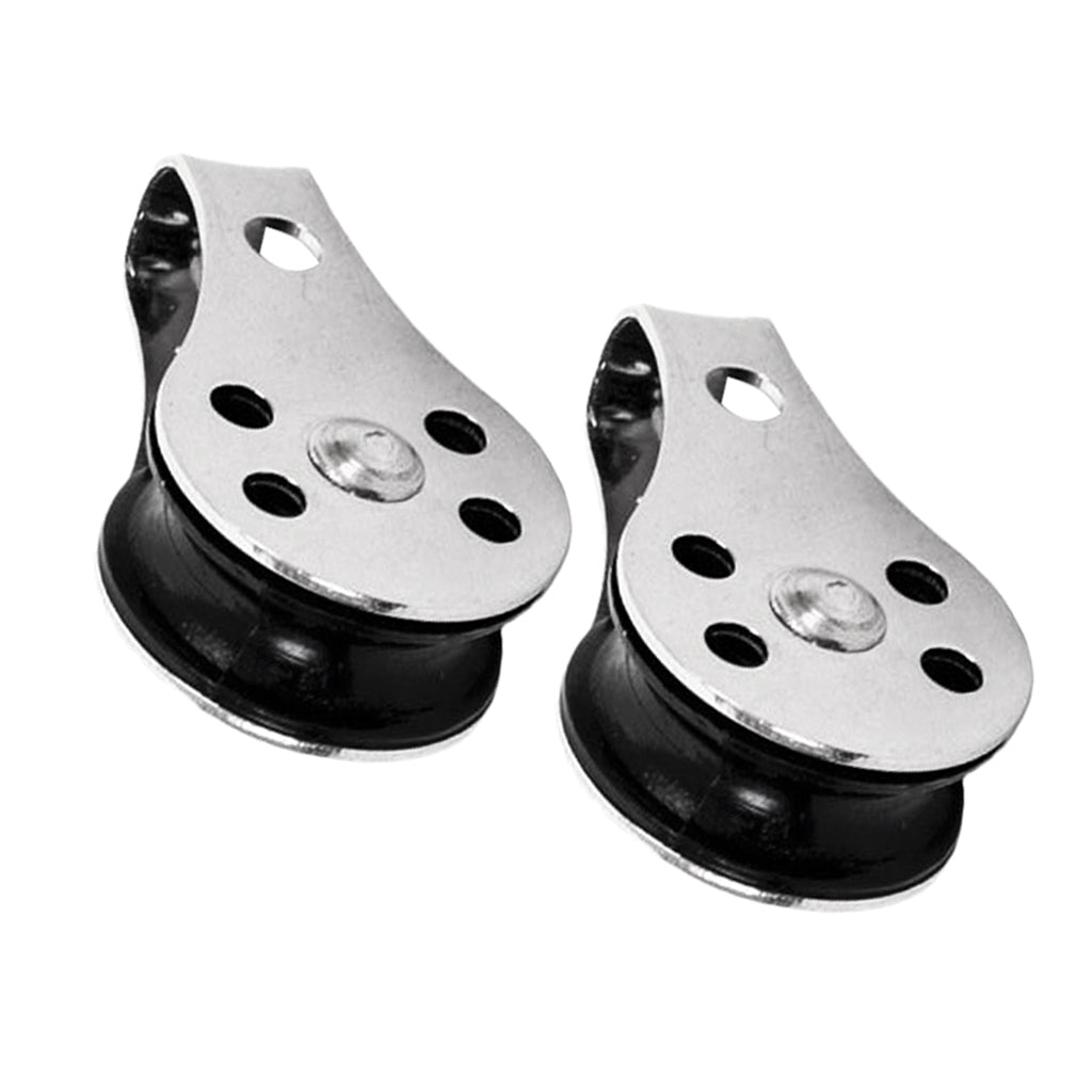 2pcs New M5 Marine Grade Stainless Steel Pulley For Kayak Canoe Boat Fishing