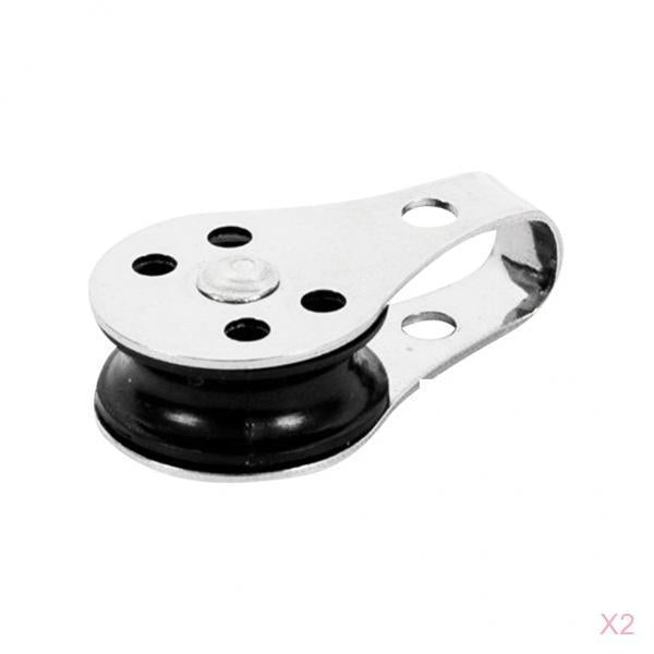 2pcs New M5 Marine Grade Stainless Steel Pulley For Kayak Canoe Boat Fishing