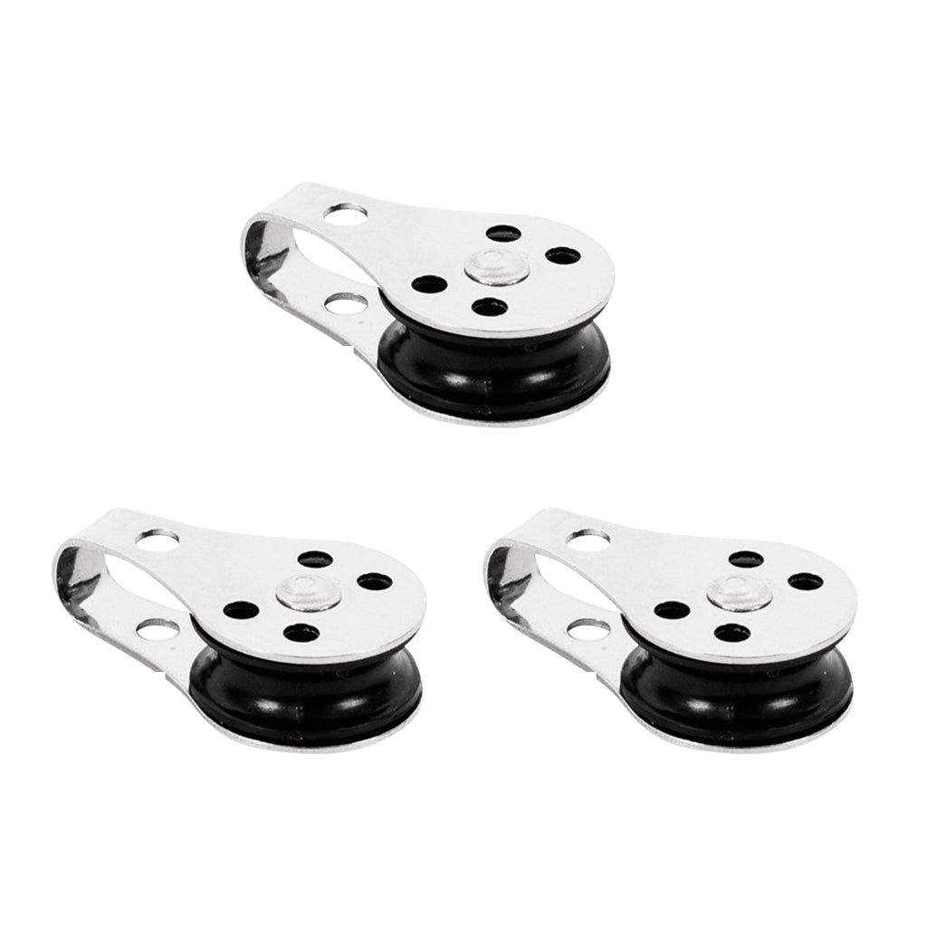 3pcs New M5 Marine Grade Stainless Steel Pulley For Kayak Canoe Boat Fishing