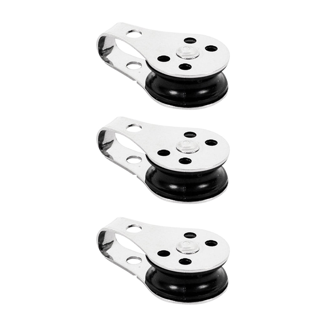 3pcs New M5 Marine Grade Stainless Steel Pulley For Kayak Canoe Boat Fishing