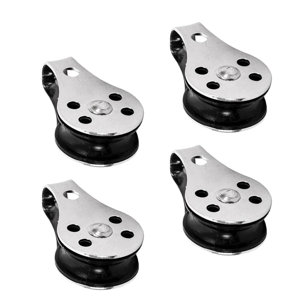 4pcs New M5 Marine Grade Stainless Steel Pulley For Kayak Canoe Boat Fishing