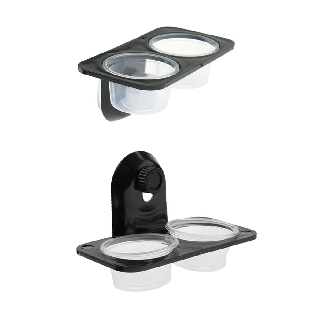 2 Pcs Dual Reptile Feeder Feeding Bowl Screw Food & Water Dish For Lizard
