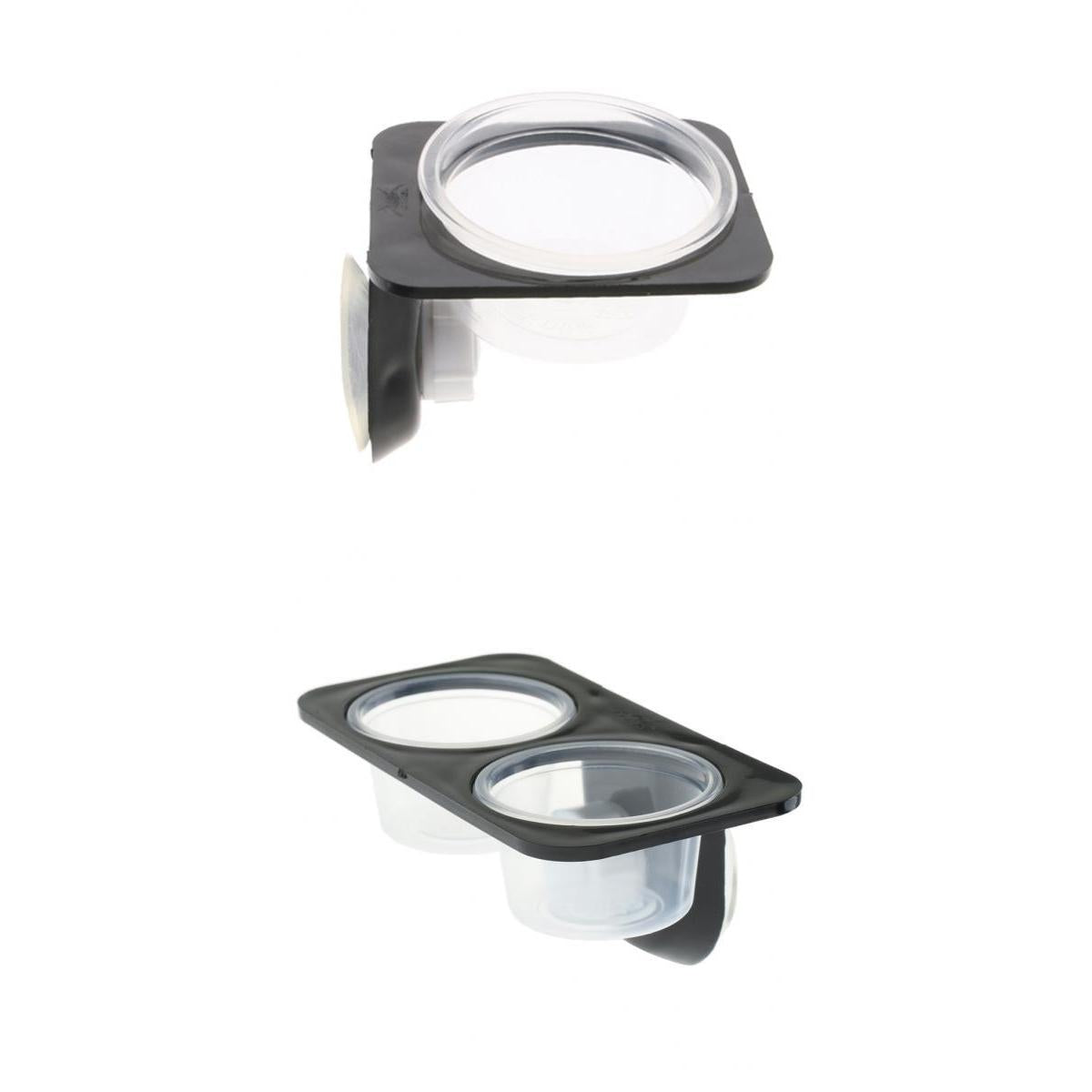 2 pcs Reptile Food Water Feeding Bowl Feeder with Suction Cup