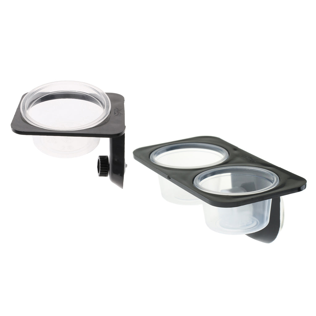 2 pcs Reptile Food Water Feeding Bowl Feeder with Suction Cup