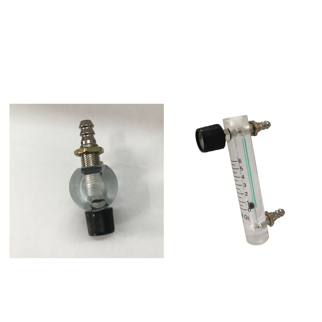 2 Pieces Oxygen Flow Meter Flowmeter with Control Valve for Oxygen Air
