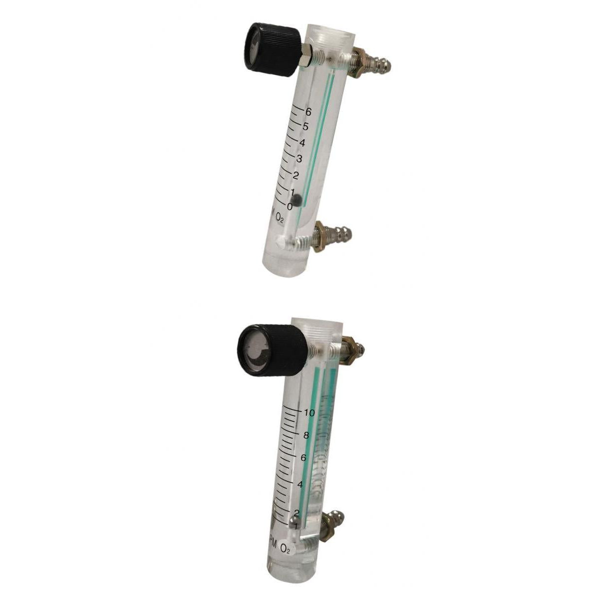 2 Pieces Oxygen Flow Meter Flowmeter with Control Valve for Oxygen Air