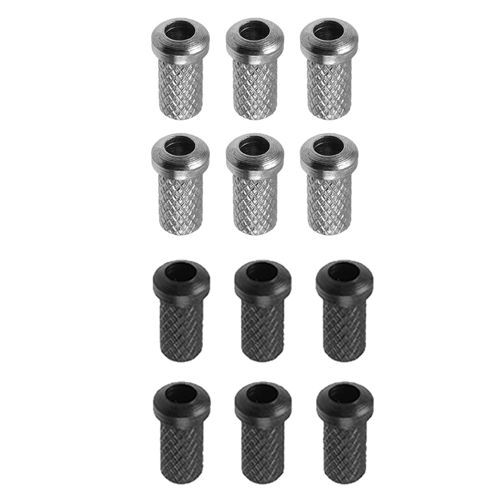 12x Black&Chrome Electric Guitar Through Body String Mounting Ferrules