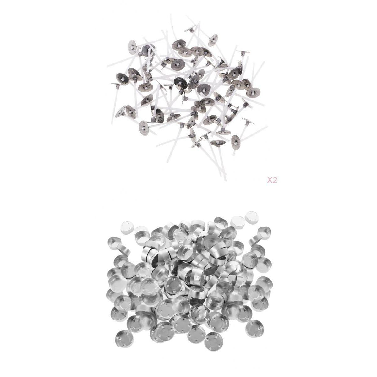 400 Pieces Aluminium Tea Light Case Containers & Candle Wicks Candles Making