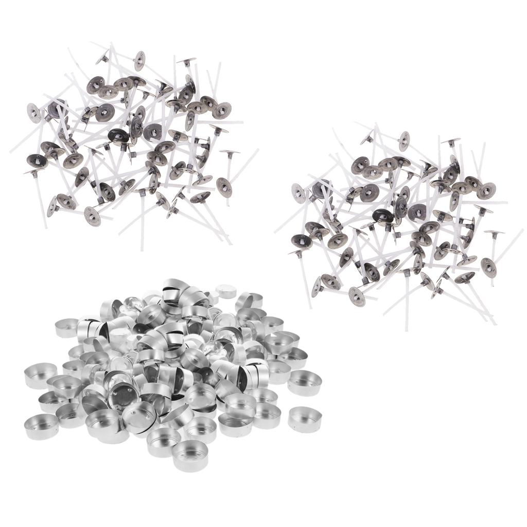 400 Pieces Aluminium Tea Light Case Containers & Candle Wicks Candles Making