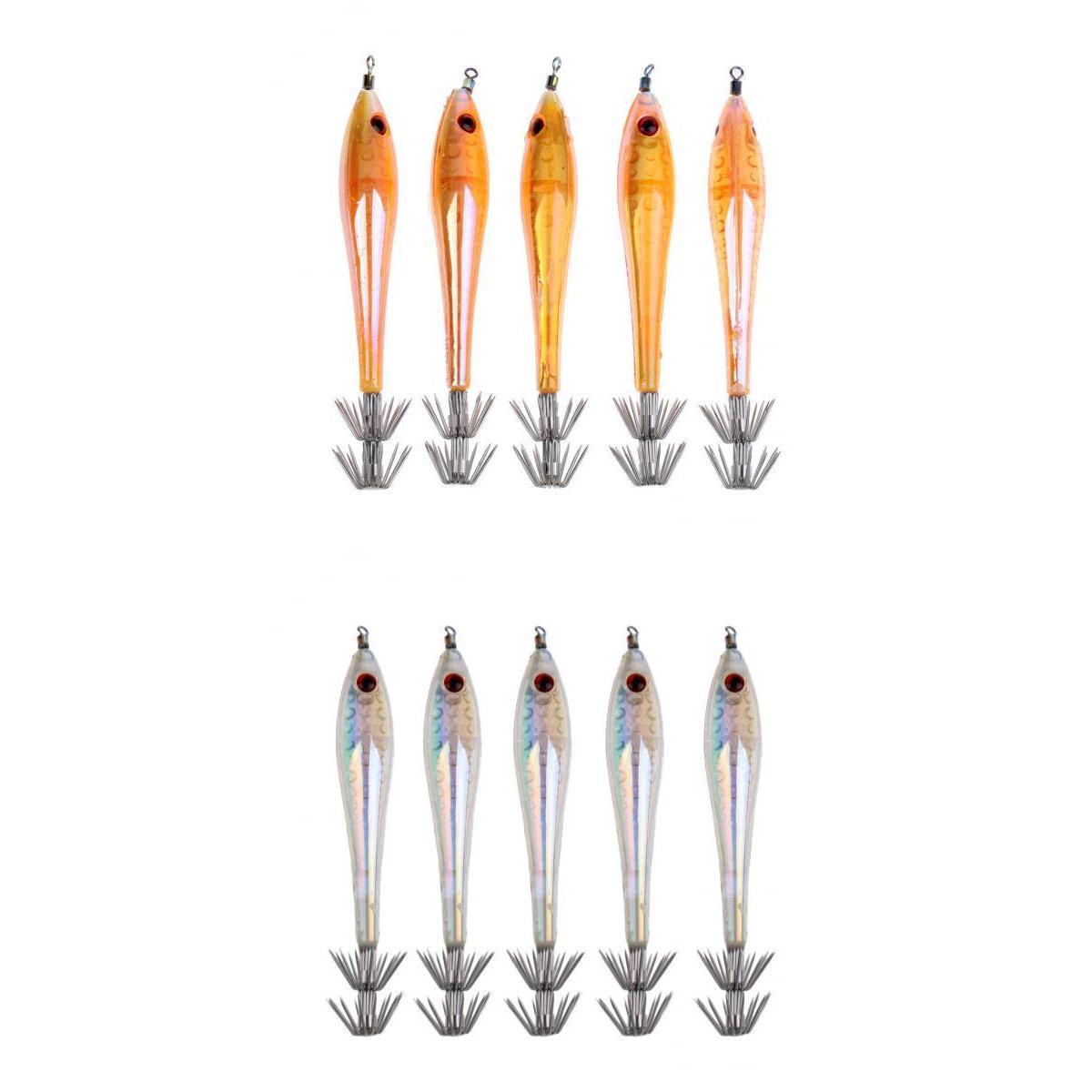 10pcs Noctilucent Octopus Squid Jig Hook Saltwater Fishing Lure Hard Bait