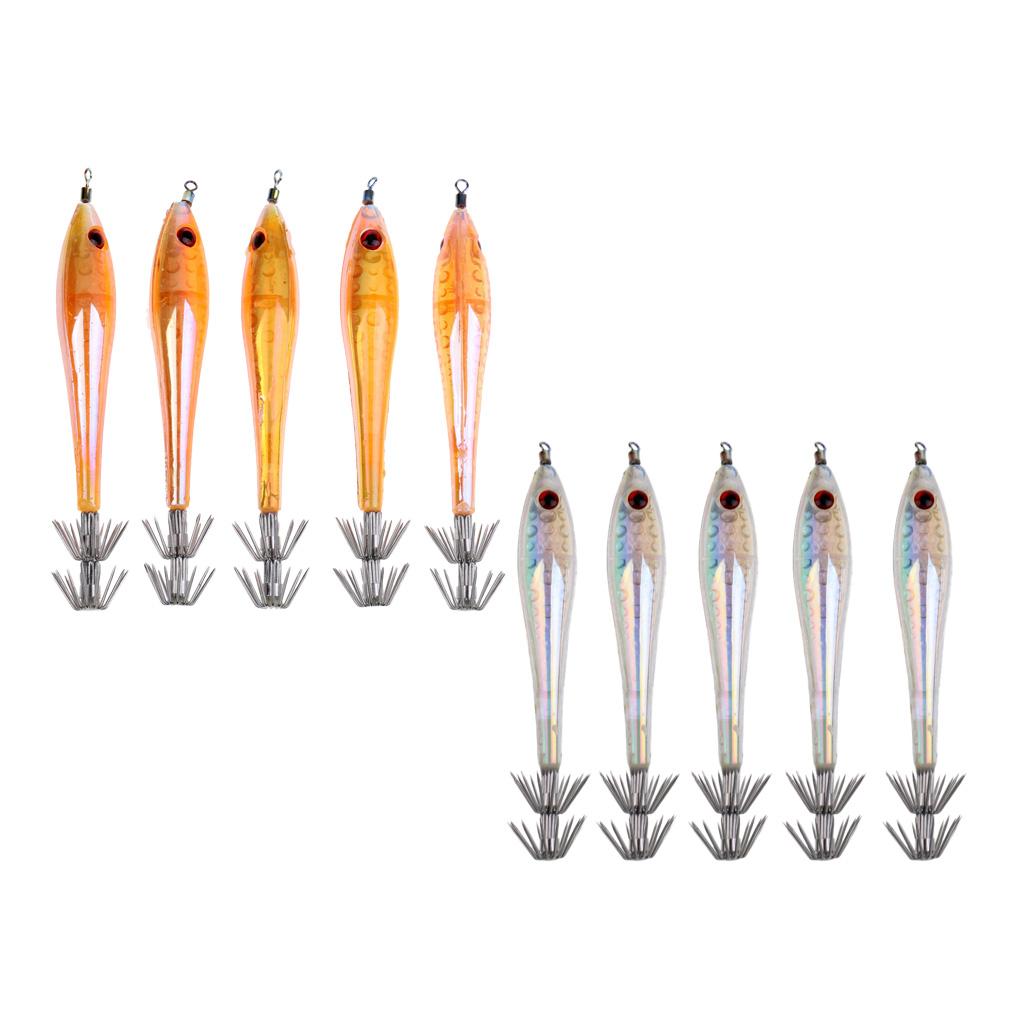 10pcs Noctilucent Octopus Squid Jig Hook Saltwater Fishing Lure Hard Bait