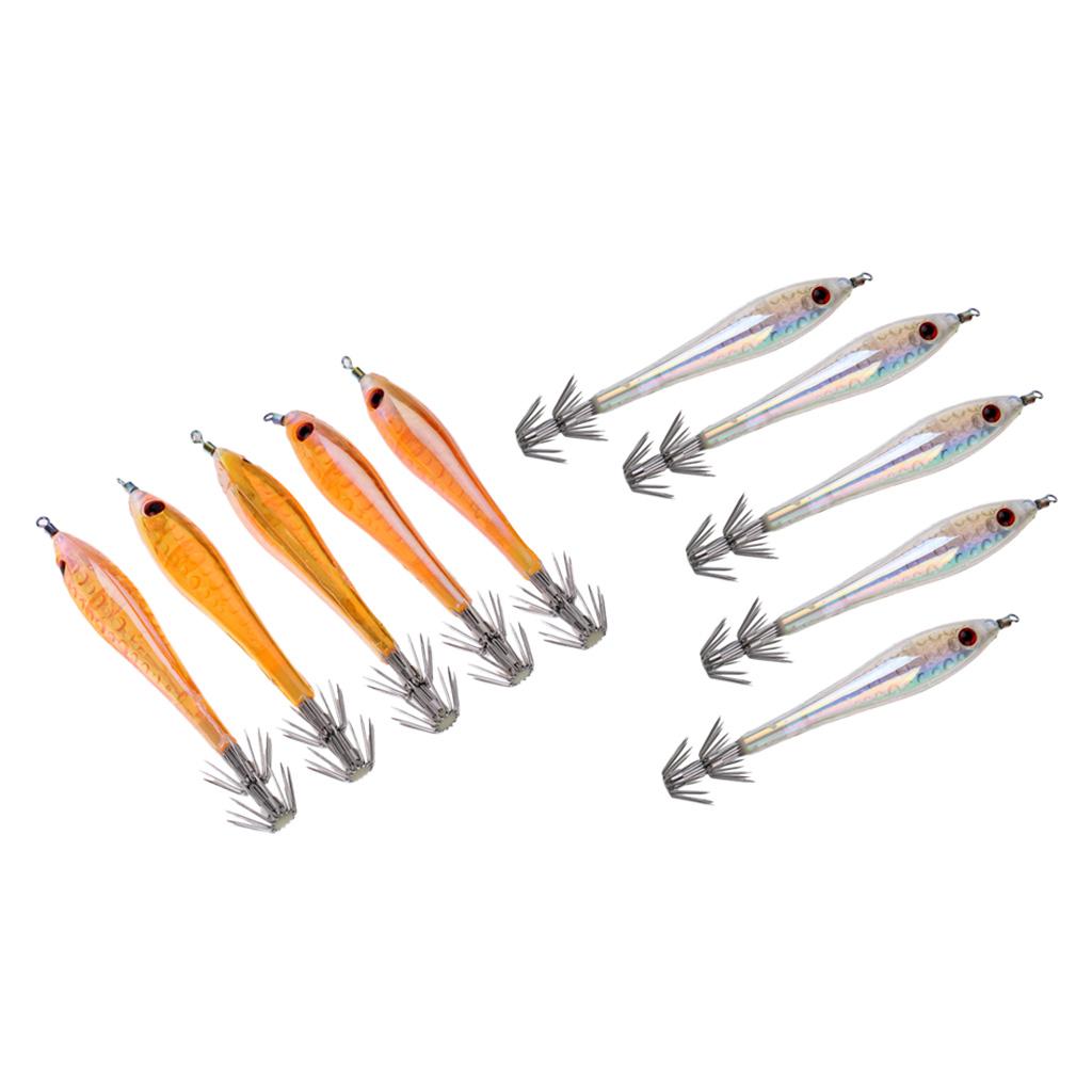 10pcs Noctilucent Octopus Squid Jig Hook Saltwater Fishing Lure Hard Bait
