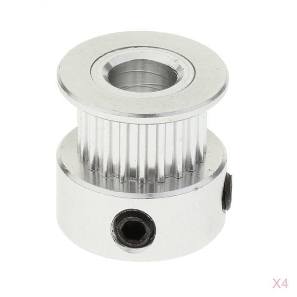 4x Stainless 2GT Timing Pulley Belt Transmission Gear 20Wheel Bore 6.35mm