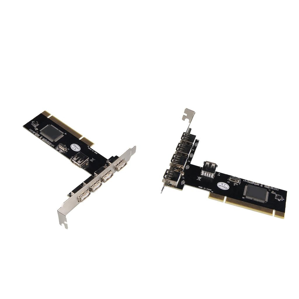 2x USB2.0 PCI Card,PCI 32bit Expansion to 4Port USB Adapter Hub Controller
