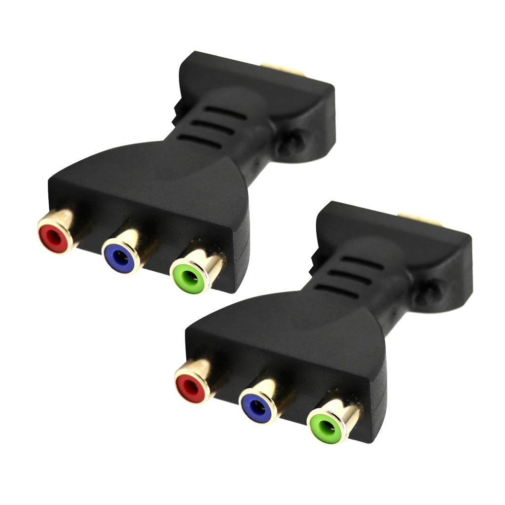 2pcs Male to 3 RCA Video Audio Adapter RGB Component Connector for HDTV