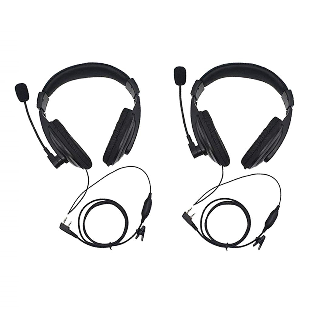 2x Professional Noise Cancelling Overhead Headphones for 2Pin Baofeng Black