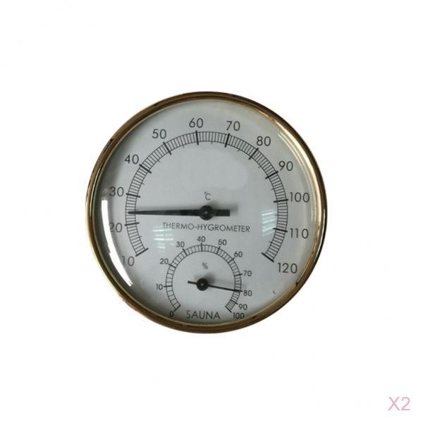 2x Metal Sauna Hygrothermograph Thermometer Hygrometer Sauna Room Accessory